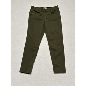 Democracy Ab Technology Olive Green Jeans Size 10 Womens Zip Pockets Stretch